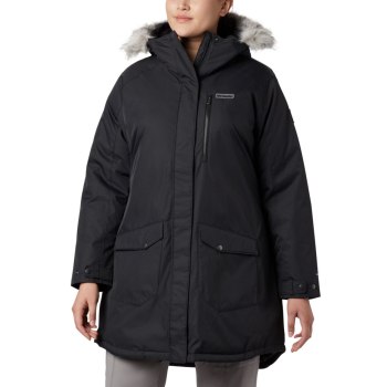 Columbia Ženske Jakne - Suttle Mountain Long Insulated Plus Size Crne | KGUL-16328